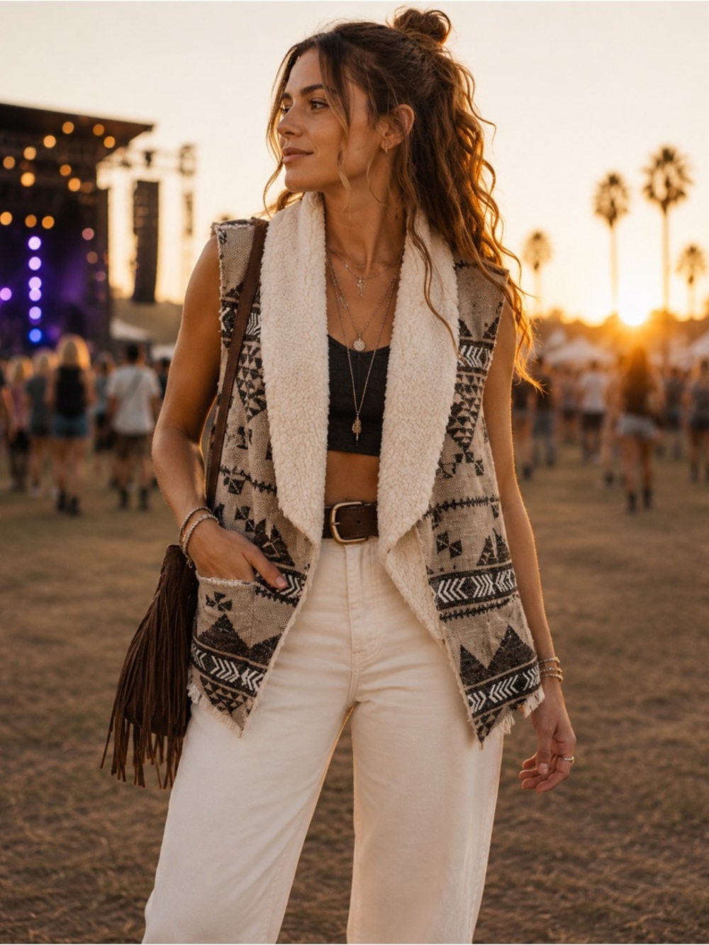 Mossimo Supply Co. Cream Sherpa Vest